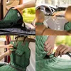 Collage of images showing a green car seat cover being installed and used. Náhľad obrázku produktu