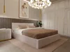 A bedroom with a bed, nightstand, and wardrobe. Náhľad obrázku produktu