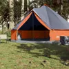 vidaXL Tipi tente familiale 8 personnes Gris et orange Voir les images du produit 3