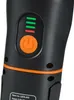 A close-up of a black and orange LED work light, showing the power button and battery indicator lights. Anteprima dell’immagine prodotto