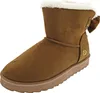 A single brown winter boot with white trim and a brown bow on the back, shown against a white background. Produktbild-Vorschau