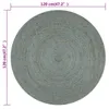 vidaXL Tapis Jute Artisanal Rond 120 cm Vert Olive Voir les images du produit 5