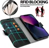 A marketing image showing an iPhone 13 Mini flip case with its features highlighted. Anteprima dell’immagine prodotto