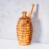 Honigtopf ca. H14cm Olivenholz inkl. Honigstab Deckel Produktbild-Vorschau 5
