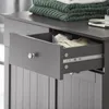 SoBuy Wäscheschrank BZR33-DG mit geöffneter Schublade und Handtüchern im Badezimmer Podgląd zdjęcia produktu