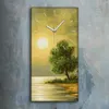 Küche Wohnzimmer Wand Leinwand Uhr 30x60 Mond Meer Produktbild-Vorschau 2