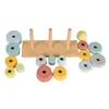 Tooky Toy Holz-Stapelturm-Set TKF008B, Formsortierer, bunte Produktbild-Vorschau 4