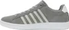 A side view of a gray K-Swiss sneaker with white stripes. Produktbild-Vorschau