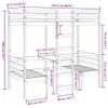 Hochbett mit Schreibtisch & Stühlen 80x200 cm Massivholz Produktbild-Vorschau 9