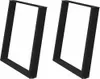 Two black U-shaped table legs are shown against a white background. Voir les images du produit