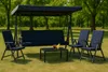 Auflagen für Hollywoodschaukel 170x50 + 170x50 cm  blau Produktbild-Vorschau 4
