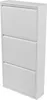 A white metal shoe cabinet with three flip-down doors. Anteprima dell’immagine prodotto