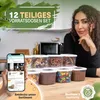 A woman is posing next to a set of food storage containers filled with various food items. Anteprima dell’immagine prodotto