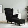 vidaXL Fauteuil à oreilles avec pouf noir velours Voir les images du produit 2