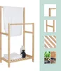 Relaxdays Handtuchständer Bambus, 2 Stangen, mit Ablage, Produktbild-Vorschau 6