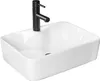 A white rectangular sink with a black faucet, isolated on a white background. Náhled obrázku produktu
