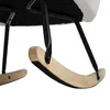 Schaukelstuhl Schaukelsessel Relaxsessel mit Teddystoff Produktbild-Vorschau 8
