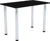 A black rectangular table with four chrome legs, isolated on a white background. Voir les images du produit