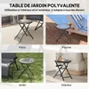 Outsunny runder Bistro-Gartentisch, Ø 60 x 50 cm (H), Produktbild-Vorschau 4