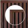 A close-up view of a wooden slat wall paneling with black felt backing, showing the corner detail. Produktbild-Vorschau