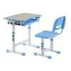A blue and white adjustable desk and chair set for children, shown against a white background. Produktbild-Vorschau