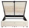 Lit rembourré 140x190 avec sommier à lattes, tête de lit, Voir les images du produit 9