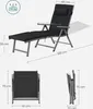 SONGMICS 2 St Gartenliege, 6 cm dicker Matratze,Aluminium, Produktbild-Vorschau 7
