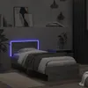 vidaXL Struttura letto con testiera e luci LED Grigio Anteprima dell’immagine prodotto 5