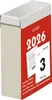 A close-up of a 2026 daily tear-off calendar with a red cover. Produktbild-Vorschau