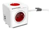 allocacoc PowerCube Extended USB avec câble de 1,5 m rouge Voir les images du produit 1