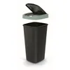 A black trash can with a green frame and lid, shown separately. Anteprima dell’immagine prodotto
