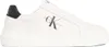 A white Calvin Klein sneaker with a black heel accent and a black logo on the side. Podgląd zdjęcia produktu