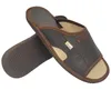 Pantofole da uomo in pelle Scarpe estive aperte Marrone Anteprima dell’immagine prodotto 2