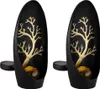2er Set LED Solarleuchte, Baum, schwarz, Akku, H 30 cm Produktbild-Vorschau 1