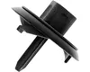 A black sink stopper is shown against a white background. Produktbild-Vorschau