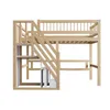 A wooden bunk bed with stairs and storage space, shown against a white background. Náhled obrázku produktu