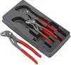A set of three Knipex Cobra pliers in a dark gray plastic tray. Anteprima dell’immagine prodotto