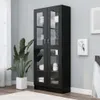 vidaXL Vitrinenschrank Schwarz 82,5x30,5x185 cm Produktbild-Vorschau 2
