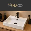 HAGO24 Waschbecken Keramik 515x360x130mm weiß eckig Produktbild-Vorschau 6