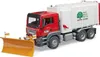 A toy garbage truck with a snow plow attachment, shown from a three-quarter front angle against a white background. Anteprima dell’immagine prodotto