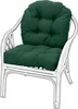 A green cushion on a white rattan chair. Anteprima dell’immagine prodotto