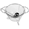 A clear glass punch bowl with a silver ladle and stand, photographed against a white background. Produktbild-Vorschau