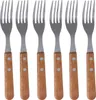 Steakgabeln mit Holzgriff, 6er-Set Produktbild-Vorschau 1