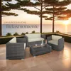 tectake® Aluminium Rattan Lounge München mit Produktbild-Vorschau 7