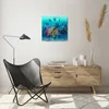 Wanduhr - Quadrat - Glasuhr - Bäume Wiese Sommer - 40x40cm Produktbild-Vorschau 6