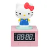 A pink digital alarm clock with a Hello Kitty figure on top. Podgląd zdjęcia produktu