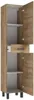 A tall, narrow cabinet with two doors and a drawer, standing on four black legs. Náhled obrázku produktu