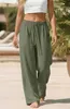 ASKSA Damen Leinenhose Sommer Lang Leichte Hose Musselin Produktbild-Vorschau 4