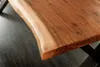 Baumkante Esstisch ARBOL 180cm massive Akazie X-Gestell Produktbild-Vorschau 6