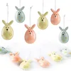 12 bunte Osteranhänger aus Metall Osterhase gelb orange Produktbild-Vorschau 1